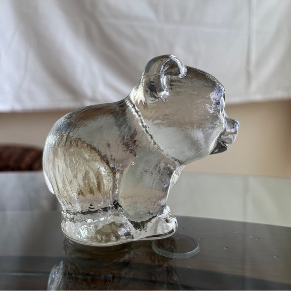 Goebel Vintage Antique Hallmarked Signed Solid Clear Glass German BEAR FIGURINE - Picture 5 of 13